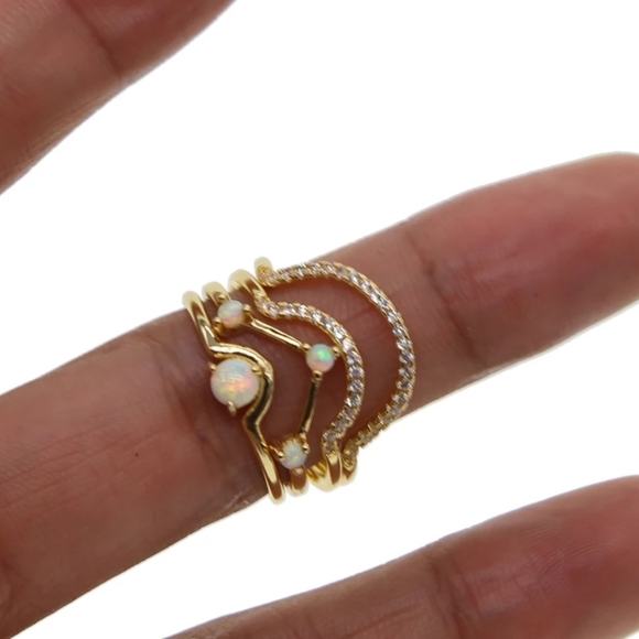 SOLDGorgeous 4 piece Vermeil Opal Ring - Picture 2 of 5